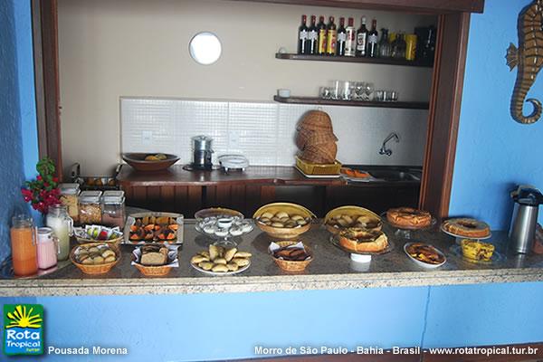 Café da manhã Pousada Morena - Morro de São Paulo